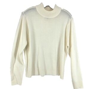 Blair sweater women's L petite ivory super soft acrylic lightweight